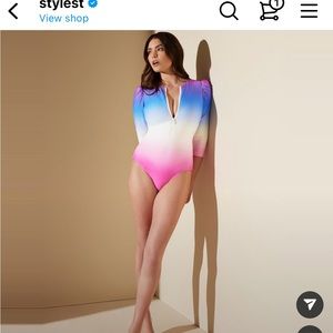 STYLEST System Rash-guard One-Piece Ombré Swimsuit